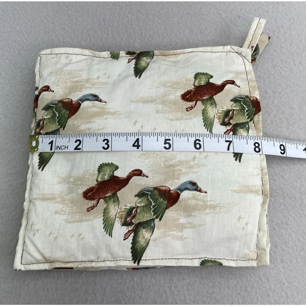 VTG Handmade Mallard Duck Pot Holders Set of 2 Rustic Cabin Lodge Kitchen Decor
